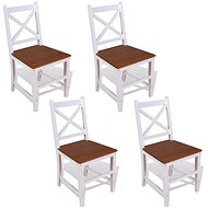 Dining chairs 4 pcs solid teak and mahogany - Dining Chair
