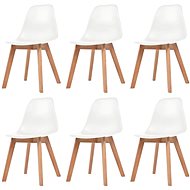 Dining chair 6 pcs white plastic - Dining Chair