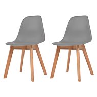 Dining chair 2 pcs gray plastic - Dining Chair