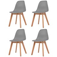 Dining chair 4 pcs gray plastic - Dining Chair