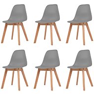 Dining chair 6 pcs gray plastic - Dining Chair