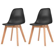 Dining chair 2 pcs black plastic - Dining Chair