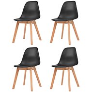 Dining chair 4 pcs black plastic - Dining Chair