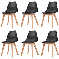 Dining chair 6 pcs black plastic - Dining Chair