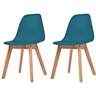 Dining chairs 2 pcs turquoise plastic - Dining Chair