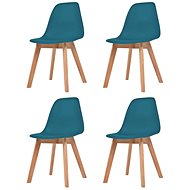 Dining chairs 4 pcs turquoise plastic - Dining Chair