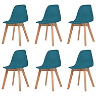 Dining chairs 6 pcs turquoise plastic - Dining Chair