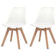 Dining chair 2 pcs white faux leather - Dining Chair