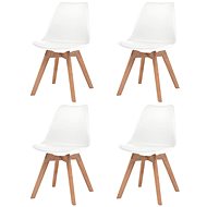 Dining chair 4 pcs white faux leather - Dining Chair