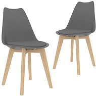 Dining chair 2 pcs gray faux leather - Dining Chair