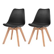 Dining chair 2 pcs black faux leather - Dining Chair