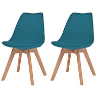 Dining chairs 2 pcs turquoise faux leather - Dining Chair