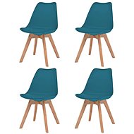 Dining chairs 4 pcs turquoise faux leather - Dining Chair
