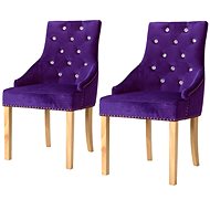 Dining chairs 2 pcs purple solid oak and velvet - Dining Chair