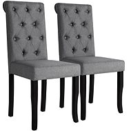Dining chairs 2 pcs dark gray textile - Dining Chair