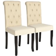 Dining chairs 2 pcs cream textile - Dining Chair