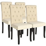 Dining chairs 4 pcs cream textile - Dining Chair
