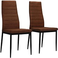 Dining chairs 2 pcs brown textile - Dining Chair