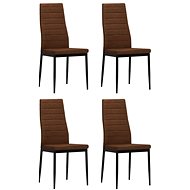 Dining chairs 4 pcs brown textile - Dining Chair