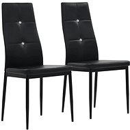 Dining chair 2 pcs black faux leather - Dining Chair