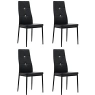 Dining chair 4 pcs black faux leather - Dining Chair