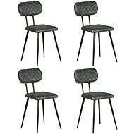 Dining chair 4 pcs gray genuine leather - Dining Chair