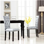 Dining chairs 2 pcs silver velvet - Dining Chair
