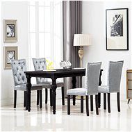 Dining chairs 4 pcs silver velvet - Dining Chair