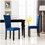 Dining chairs 2 pcs dark blue velvet - Dining Chair