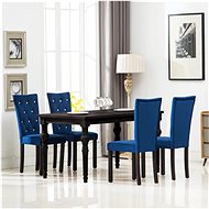 Dining chairs 4 pcs dark blue velvet - Dining Chair