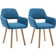 Dining chairs 2 pcs blue textile - Dining Chair