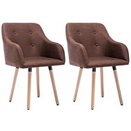 Dining chairs 2 pcs brown textile - Dining Chair