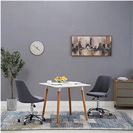 Dining chairs 2 pcs dark gray textile - Dining Chair