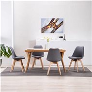 Dining chairs 4 pcs light gray textile - Dining Chair