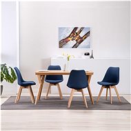 Dining chairs 4 pcs blue textile - Dining Chair