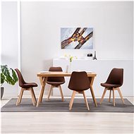 Dining chairs 4 pcs brown textile - Dining Chair