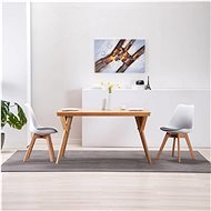 Dining chairs 2 pcs white and black faux leather - Dining Chair