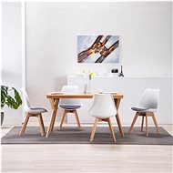 Dining chairs 4 pcs white and black faux leather - Dining Chair