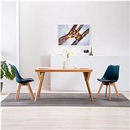 Dining chairs 2 pcs turquoise and black artificial leather - Dining Chair