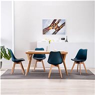 Dining chairs 4 pcs turquoise and black faux leather - Dining Chair