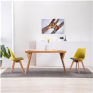 Dining chairs 2 pcs yellow and black faux leather - Dining Chair