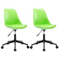 Swivel dining chairs 2 pcs green faux leather - Dining Chair