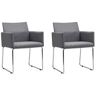 Dining chairs 2 pcs light gray textile - Dining Chair
