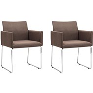 Dining chairs 2 pcs brown textile - Dining Chair