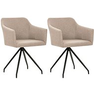Swivel dining chairs 2 pcs taupe textile - Dining Chair