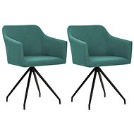 Swivel dining chairs 2 pcs green textile - Dining Chair
