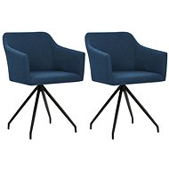 Swivel dining chairs 2 pcs blue textile - Dining Chair