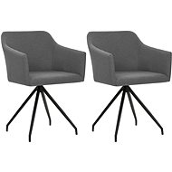 Swivel dining chairs 2 pcs light gray textile - Dining Chair