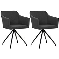 Swivel dining chairs 2 pcs dark gray textile - Dining Chair