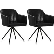 Swivel dining chairs 2 pcs black faux leather - Dining Chair